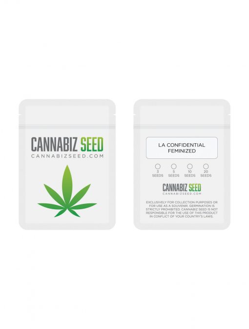 LA Confidential Feminized Cannabis Seeds Packaging