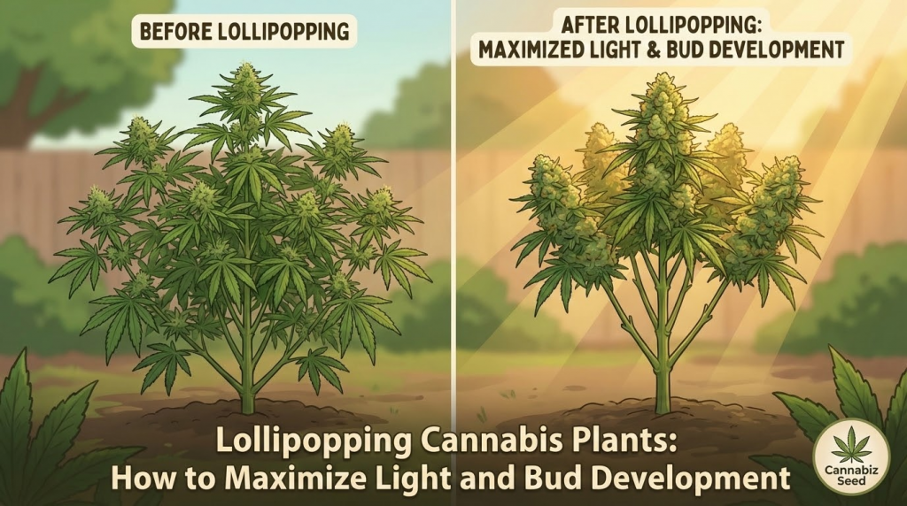 Lollipopping Cannabis Plants: How to Maximize Light and Bud Development | Cannabiz Seed Lollipopping Cannabis Plants: How to Maximize Light and Bud Development