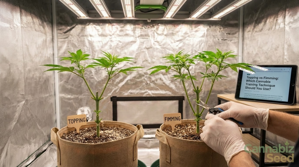 Topping vs Fimming: Which Cannabis Training Technique Should You Use? | Cannabiz Seed Topping vs. Fimming: Kterou techniku tréninku konopí byste měli použít?