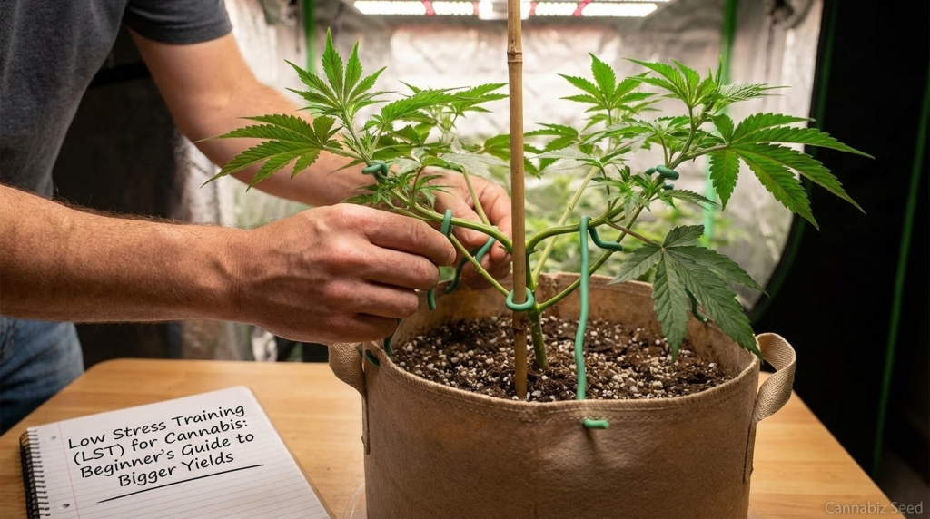 Low Stress Training (LST) for Cannabis: Beginner’s Guide to Bigger Yields | Cannabiz Seed Low Stress Training (LST) for Cannabis: Beginner’s Guide to Bigger Yields