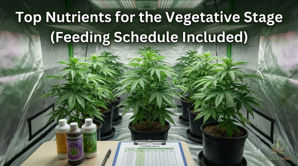 Top Nutrients for the Vegetative Stage (Feeding Schedule Included) | Cannabiz Seed Top Nutrients for the Vegetative Stage (Feeding Schedule Included)
