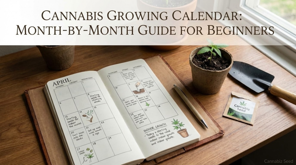 Calendario della coltivazione della cannabis: Guida mese per mese per i principianti