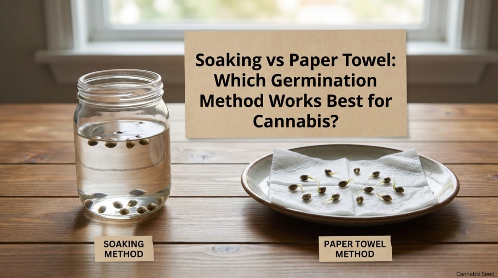 Soaking vs Paper Towel: Which Germination Method Works Best for Cannabis? | Cannabiz Seed Moczenie a ręcznik papierowy: Która metoda kiełkowania jest najlepsza dla konopi?